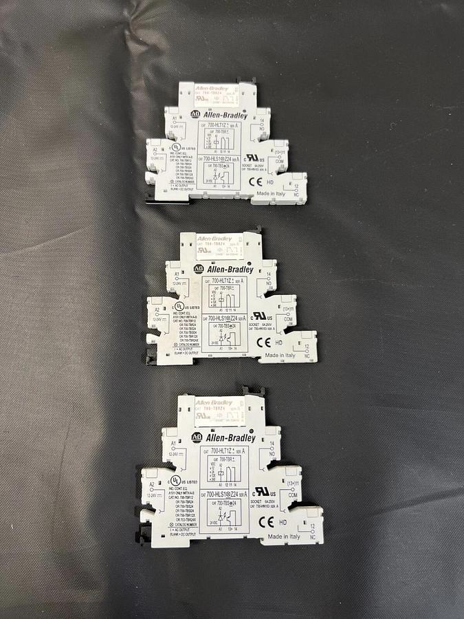 Used Allen Bradley 700-HLT1Z Series A Socket w/ TBR24 Relay - Lot of 3