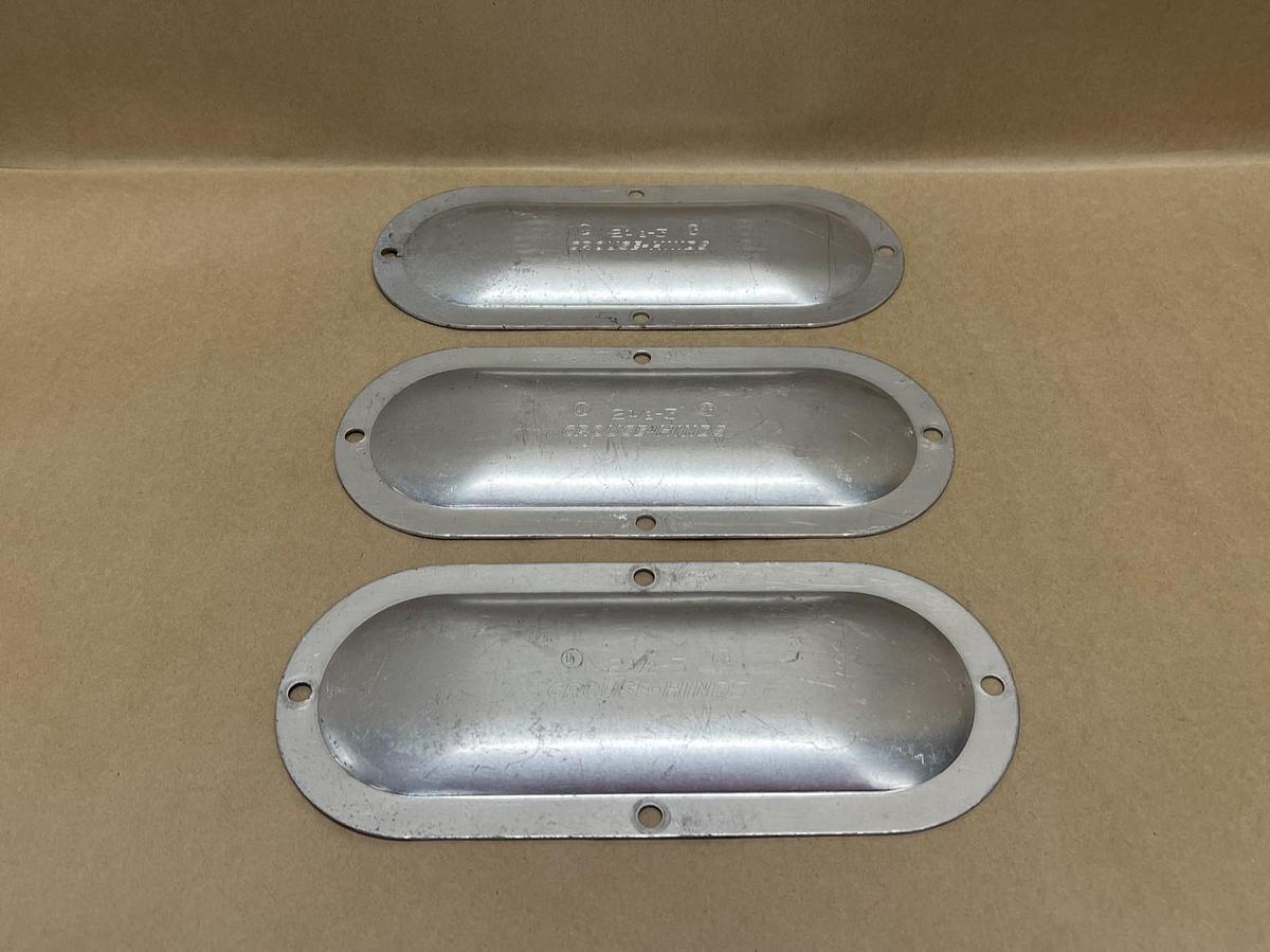 Used Crouse-Hinds 2 1/2-3" Conduit Outlet Body Cover - Lot of 3