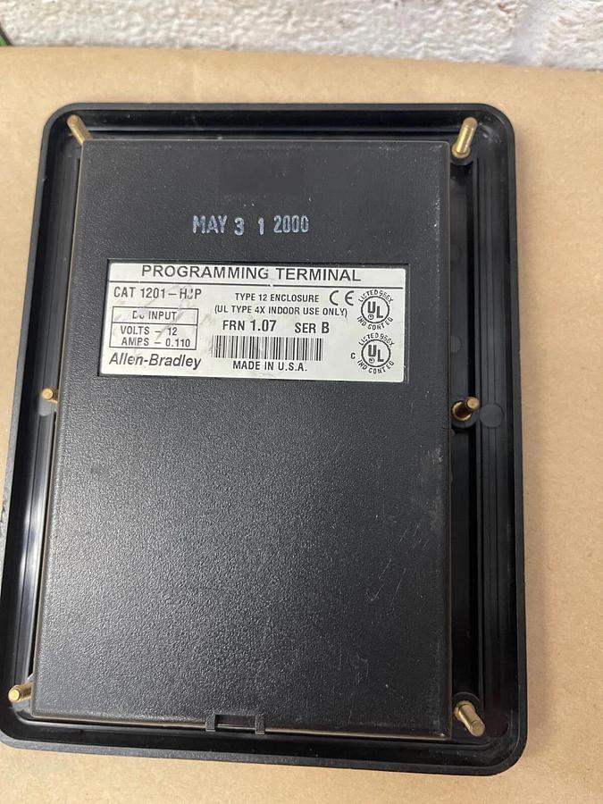 Used Allen Bradley 1201-HJP Ser B Programming Terminal, 12V, Type 12 Enclosure