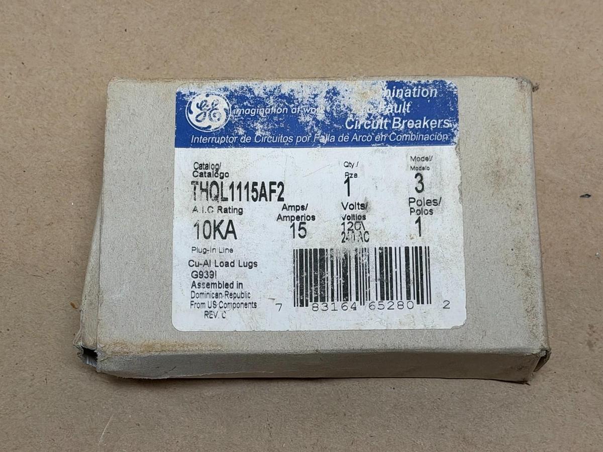 Used GE THQL1115AF2 15A Circuit Breaker