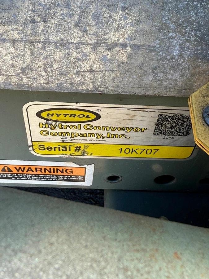 Used Conveyor Belt W: 38” L: 198” Longitudinal Groove Belt, 1 Hp Motor, 4A Gearbox