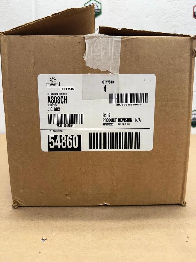 Used Nvent Hoffman A808CH Junction Box/Enclosure, 1 Box of 4 Enclosures *NEW*