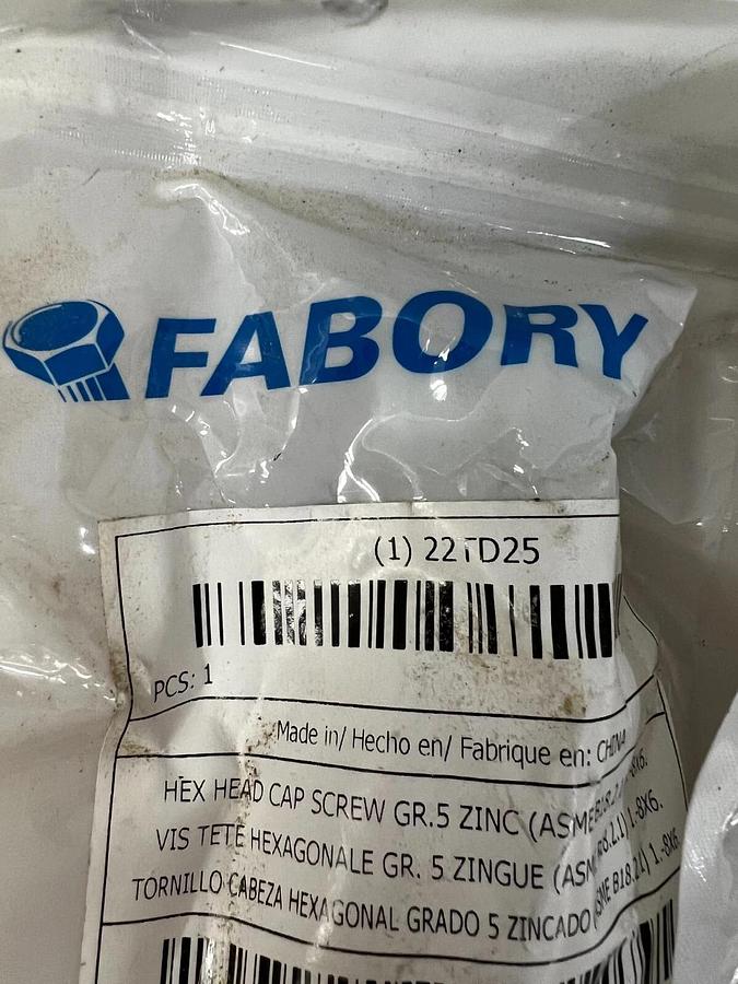 Used Fabory 22TD25 Hex Head Cap Screw - Lot of 8
