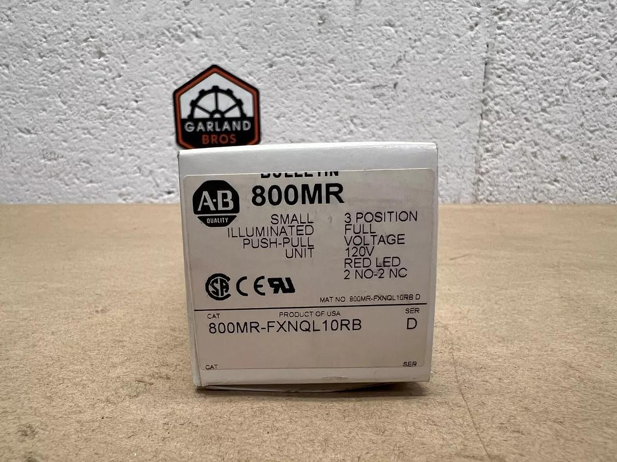Allen Bradley 800MR-FXNQL10RB Small Illuminated Push-Pull Unit, Red