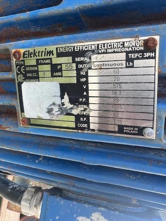 Used Hartzell Fan VA29-BD, 29” Inline Axial Fan, Elektrim 20Hp Motor @ 1775RPM, 575V