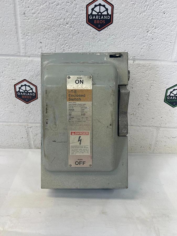 Used I-T-E F351 30 Amp Heavy Duty Enclosed Switch 600 Volts