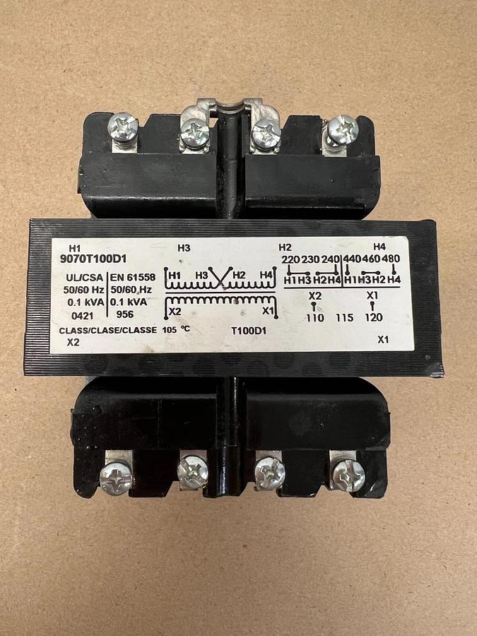 Used Square D 9070T100D1 50/60Hz Industrial Control Transformer
