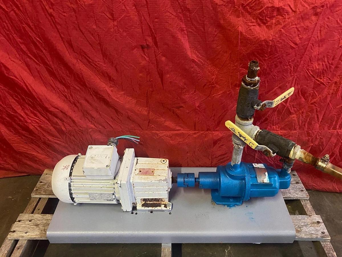 Used Centrifugal Motor Pump w/ Lenze 0.55 kW (0.75 HP), 1695 RPM, 3 Phase AC Motor