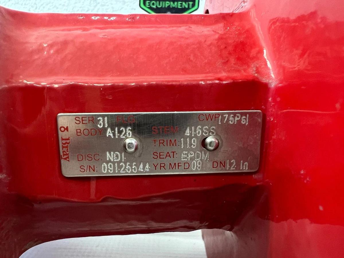 Used Bray A126 Series 31 12” Lugged Butterfly Valve, 416 SS Stem