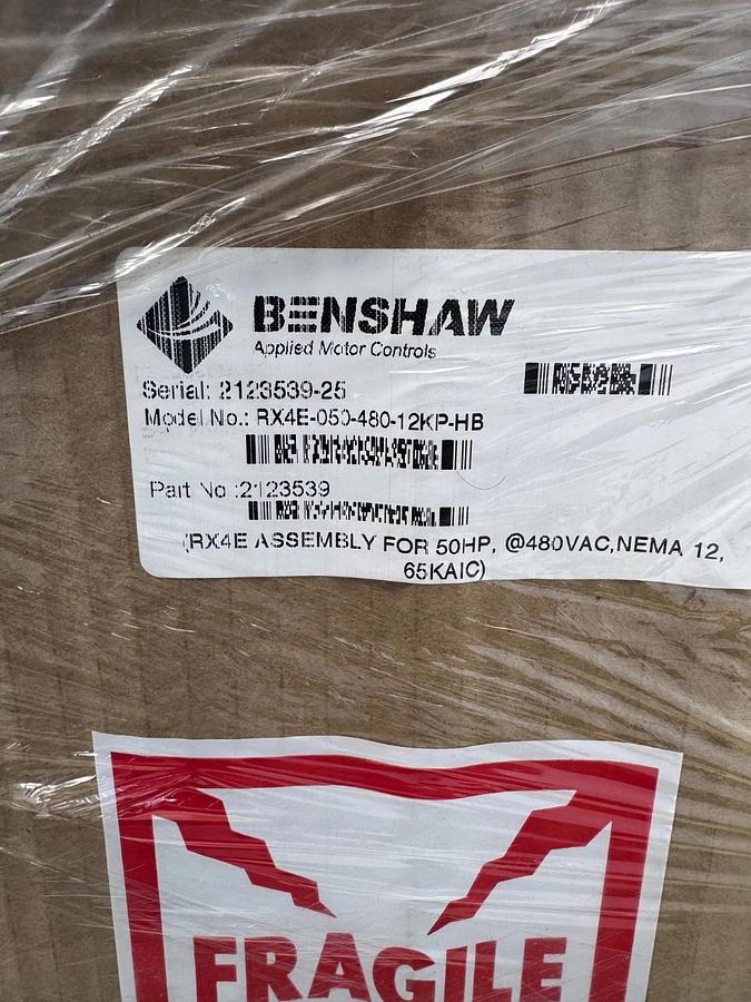 Used Benshaw RX4E-050-480-12KP-HB, Combination Soft Starter, 50 Hp @ 480 VAC