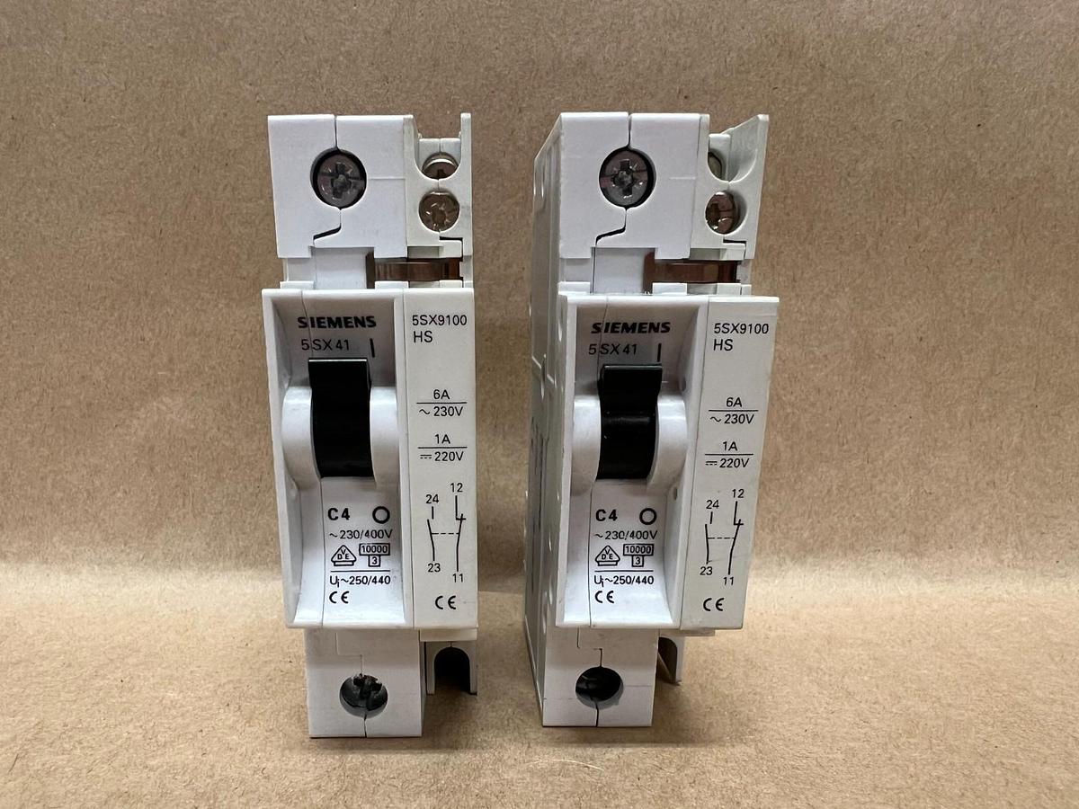 Used Siemens 5SX41 C4, 230/400V, Circuit Breaker - Lot of 2