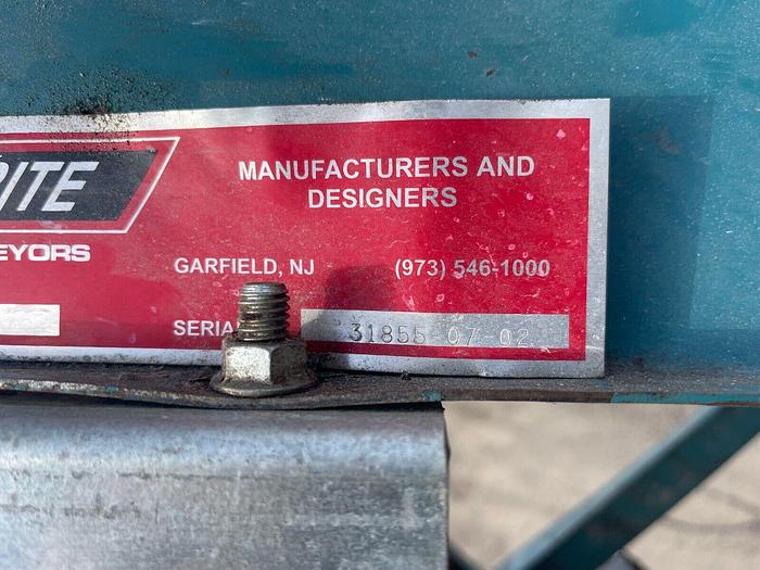 Used Bilt-Rite CL-450 L Shape Incline Cleated Conveyor W:9” L:114”, 1/3Hp DC Motor