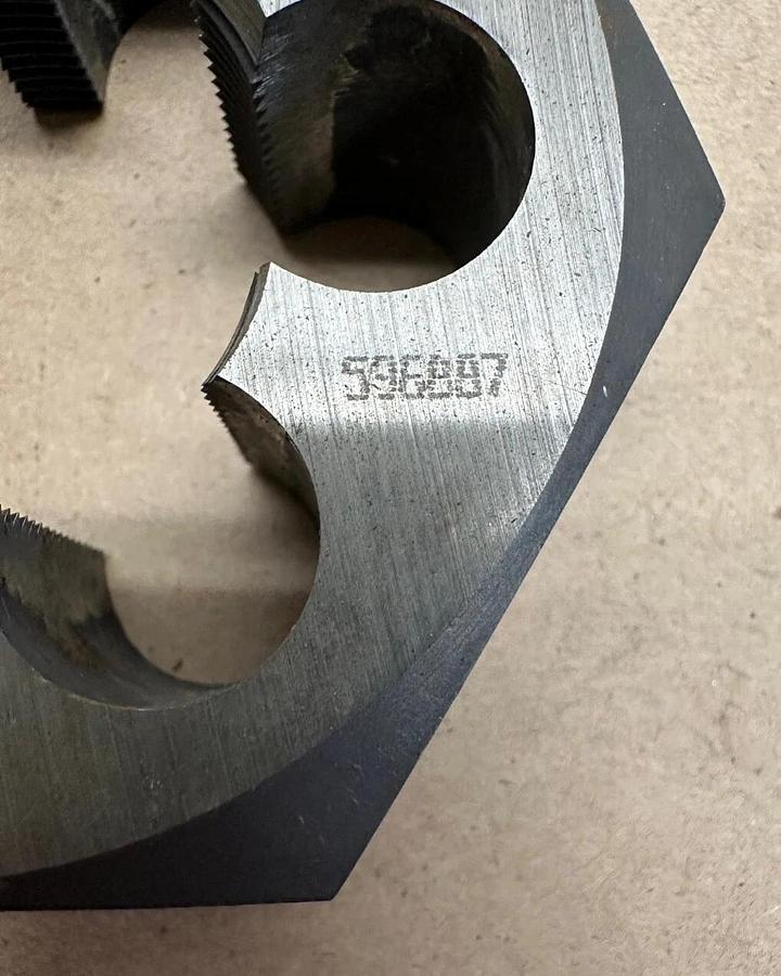 Used Widell 596887 Hex Rethreading Die for 1-3/4”