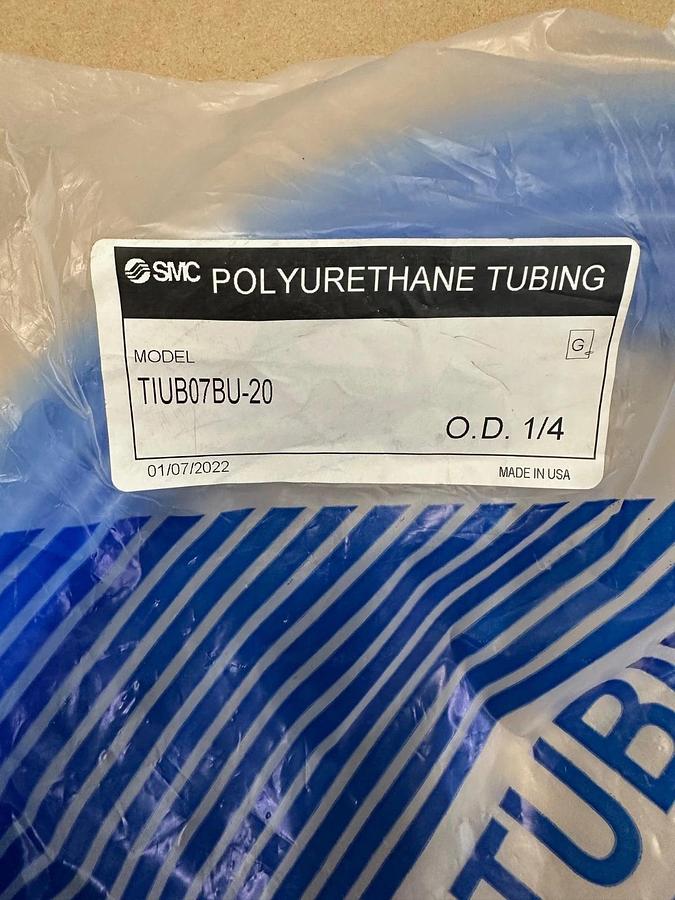 Used SMC TIUB07BU-20 Polyurethane Tubing, Blue 20 Meters *FACTORY SEALED*