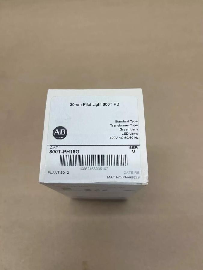 Used Allen-Bradley 800T-PH16G Ser V 30mm Pilot Light Green Lens LED Lamp 120VAC