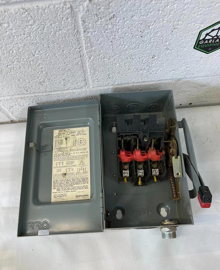 Used Square D HU361 Safety Switch 30 Amp, 600 VAC, 3 Phase