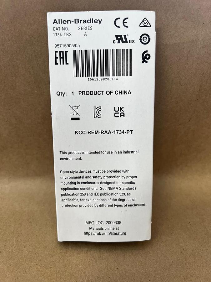 Used Allen Bradley 1734-TBS Ser A Point I/O Module Terminal Base