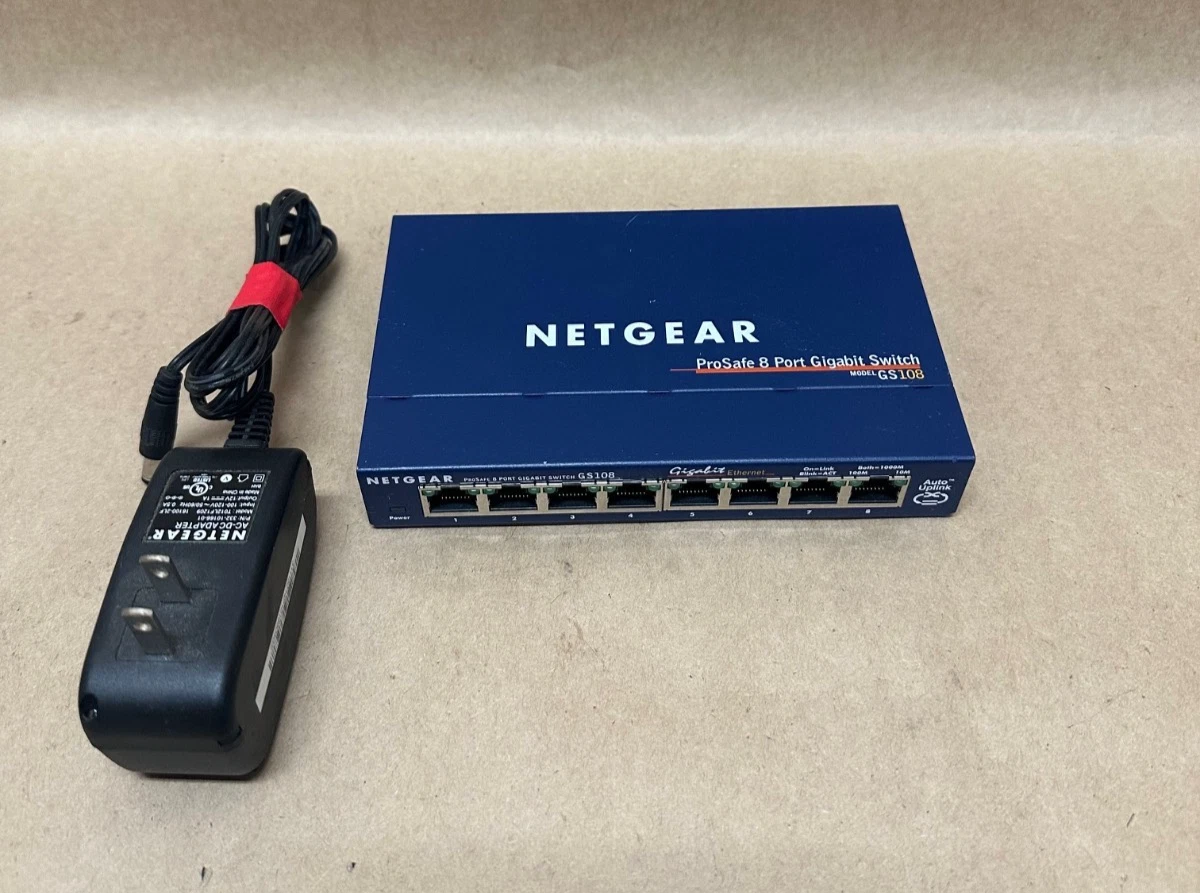 Used NETGEAR GS108 v3 Prosafe 8 Port Gigabit Switch