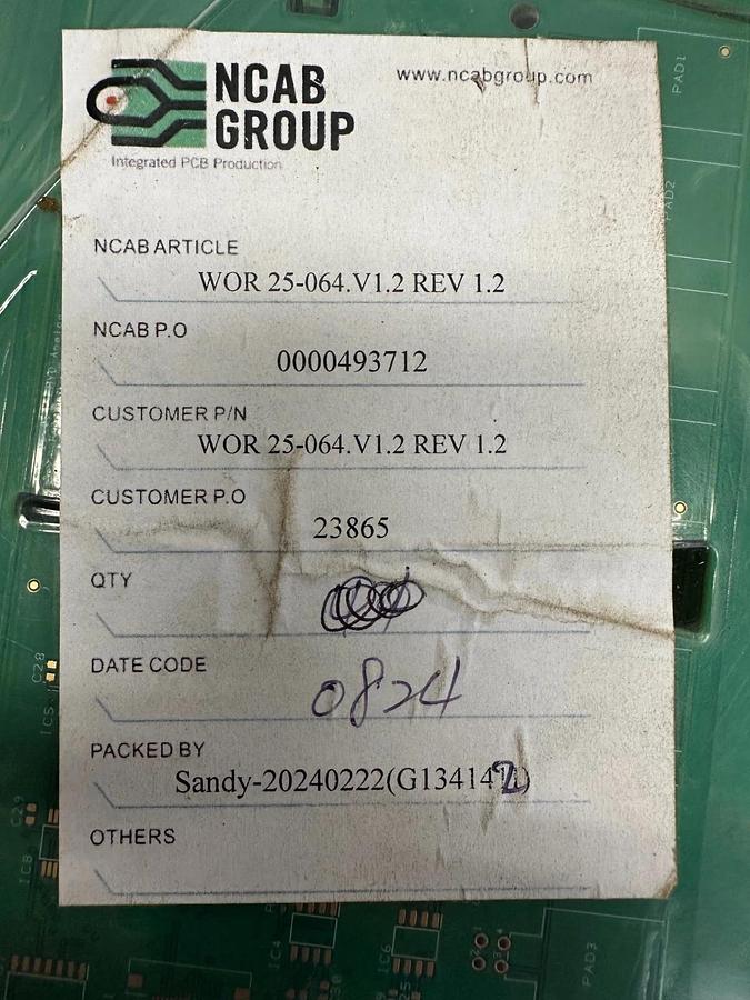 Used NCAB Group WOR 25-064 Circuit Board, Qty 22 *FACTORY SEALED*