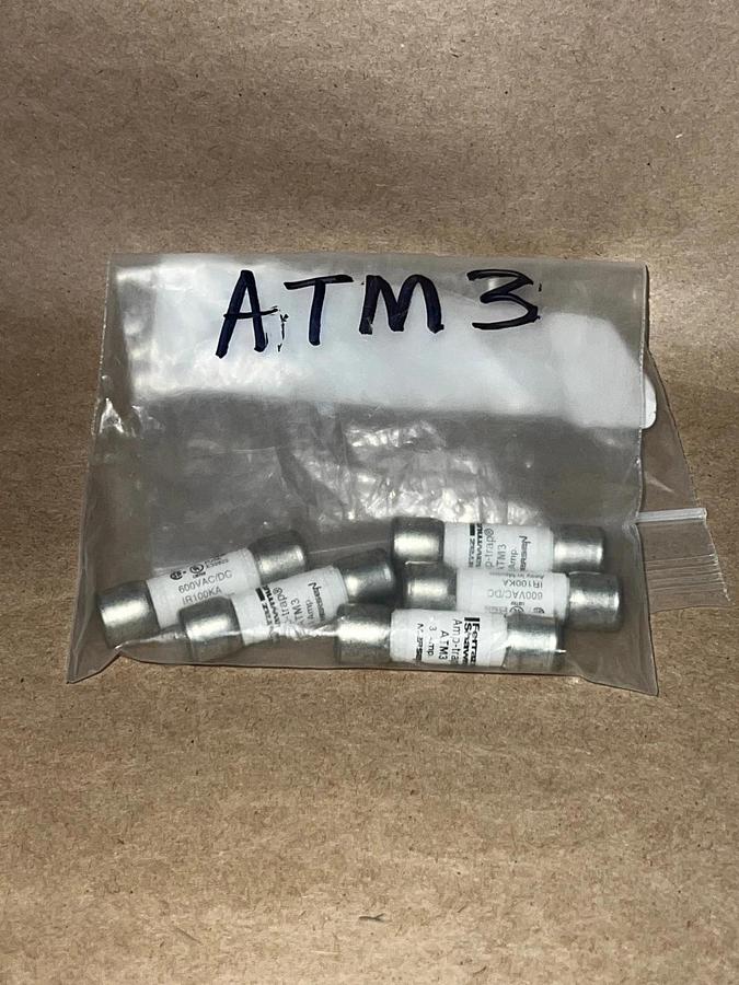 Used Ferraz Shawmut ATM3 3A 600V Fast Acting Fuse Lot of 5  *NEW*