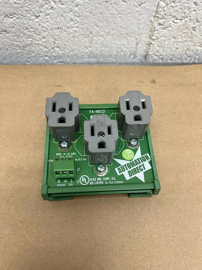 Used AutomationDirect FA-REC3 3 Receptacle Outlet
