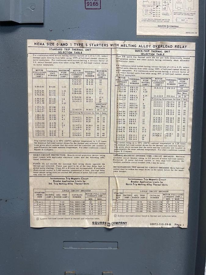 Used Square D 8538-SBG-13 AC Combination Starter Ser A, 30A Disconnect Rating NEMA 0