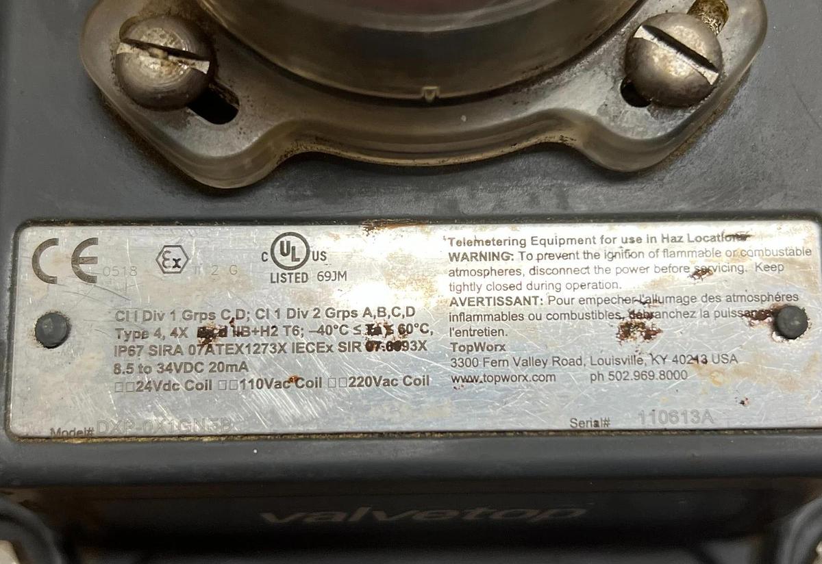 Used EL-O-Matic ES0040.U2A04A.14K0 Pneuamatic Actuator w/ Topworx DXP-0X1GNEB