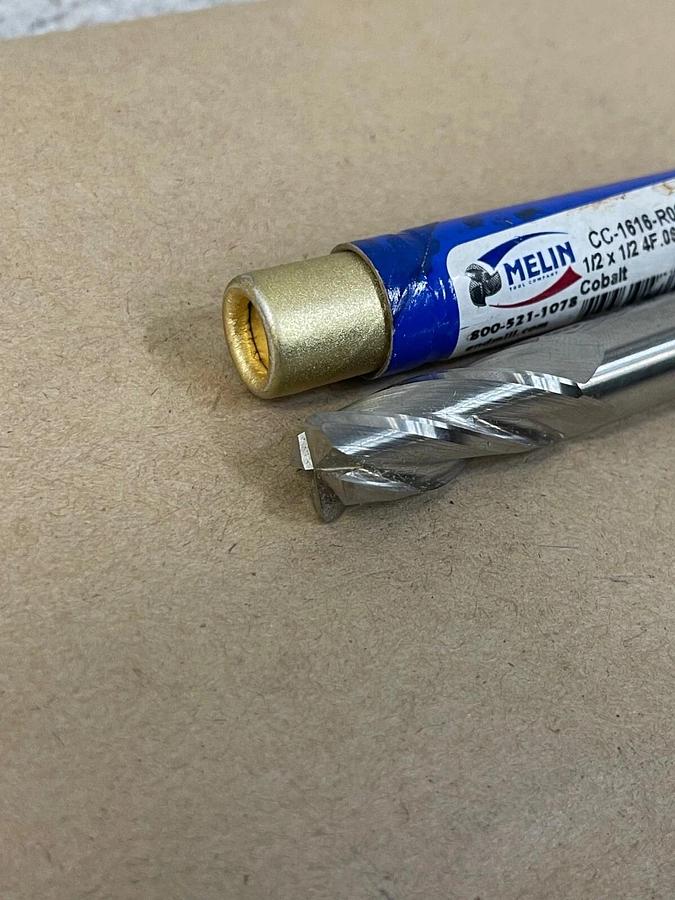 Melin (Tool Company) CC-1616-R060, 1/2x1/2, 4F .060, Crnr Rad, Cobalt End Mill