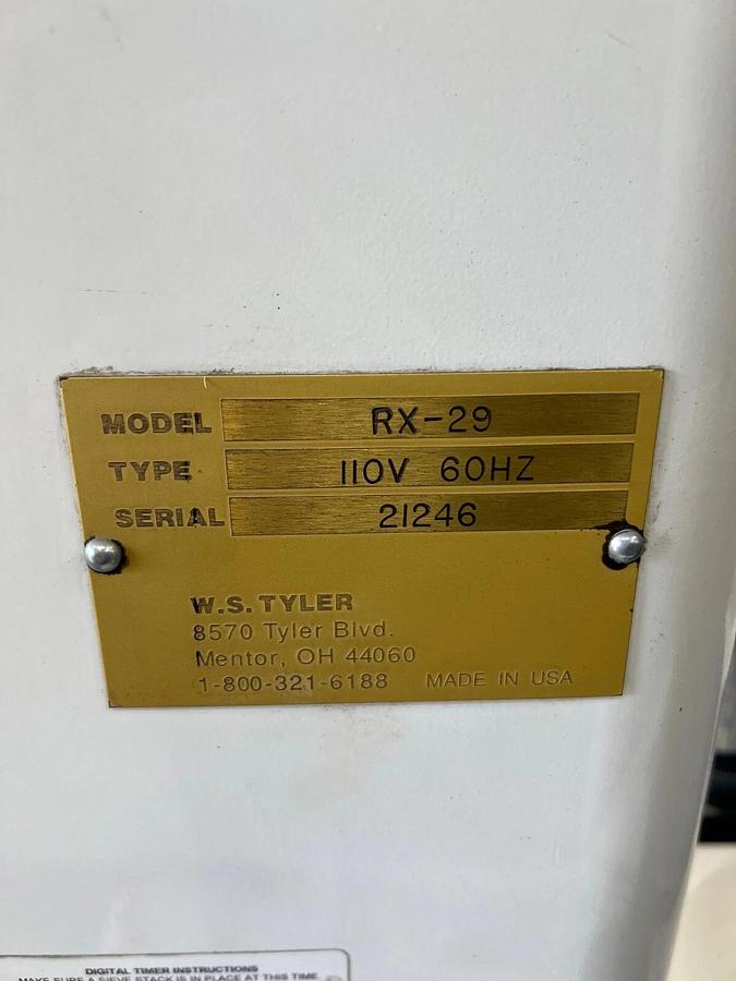 Used WS Tyler RX-29 110V, 60Hz 8” RO-TAP Sieve Shaker w/ Stand, (Working Condition)