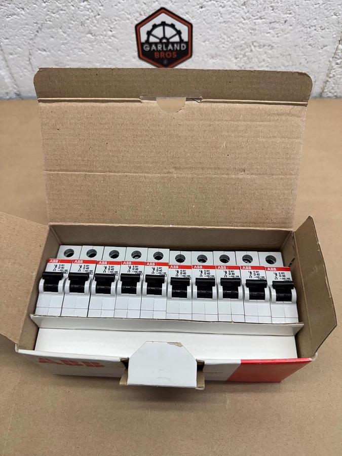 Used ABB S 201-D40 Mini Circuit Breaker, 40A, Box of 10 *NEW*