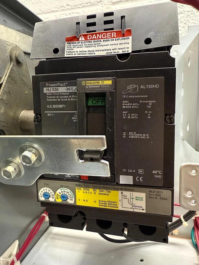 Used Square D 80438-738-01 Motor Control Center Unit, 5Hp 480V, 3-Ph