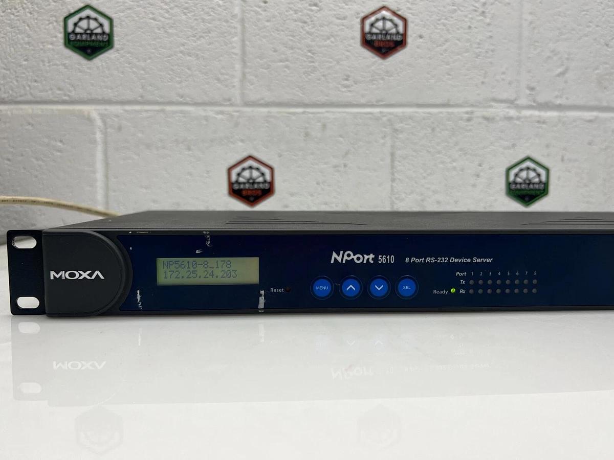 Used Moxa Technologies NPort 5610-8 8 Port RS-232 Device Server *Tested and Working*