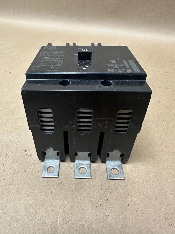 Used Eaton GHB3015 15A 3 Pole Circuit Breaker, Broken Shell