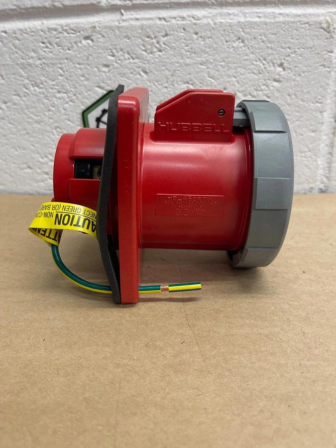 Used Hubbell HBL460R7W Pin & Sleeve Receptacle, 60A, 480V, 3 Phase