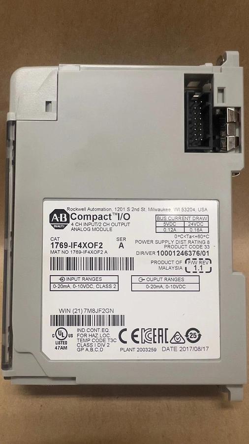Used Allen Bradley 1769-IF4XOF2 Ser A Compact I/O Analog Module