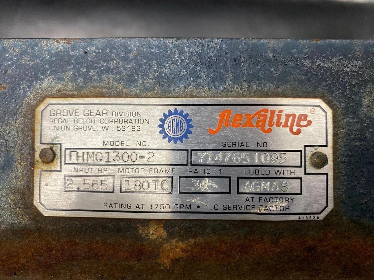 Used Grove Gear FHMQ1300-2 Flexaline Gearbox, Ratio 30:1, Input HP 2.565, Frame 180TC