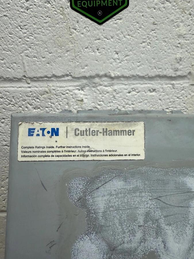 Used Eaton Cutler-Hammer DR3080UD Rotary Disconnect Switch, 80 A, 600V, 60 Hz