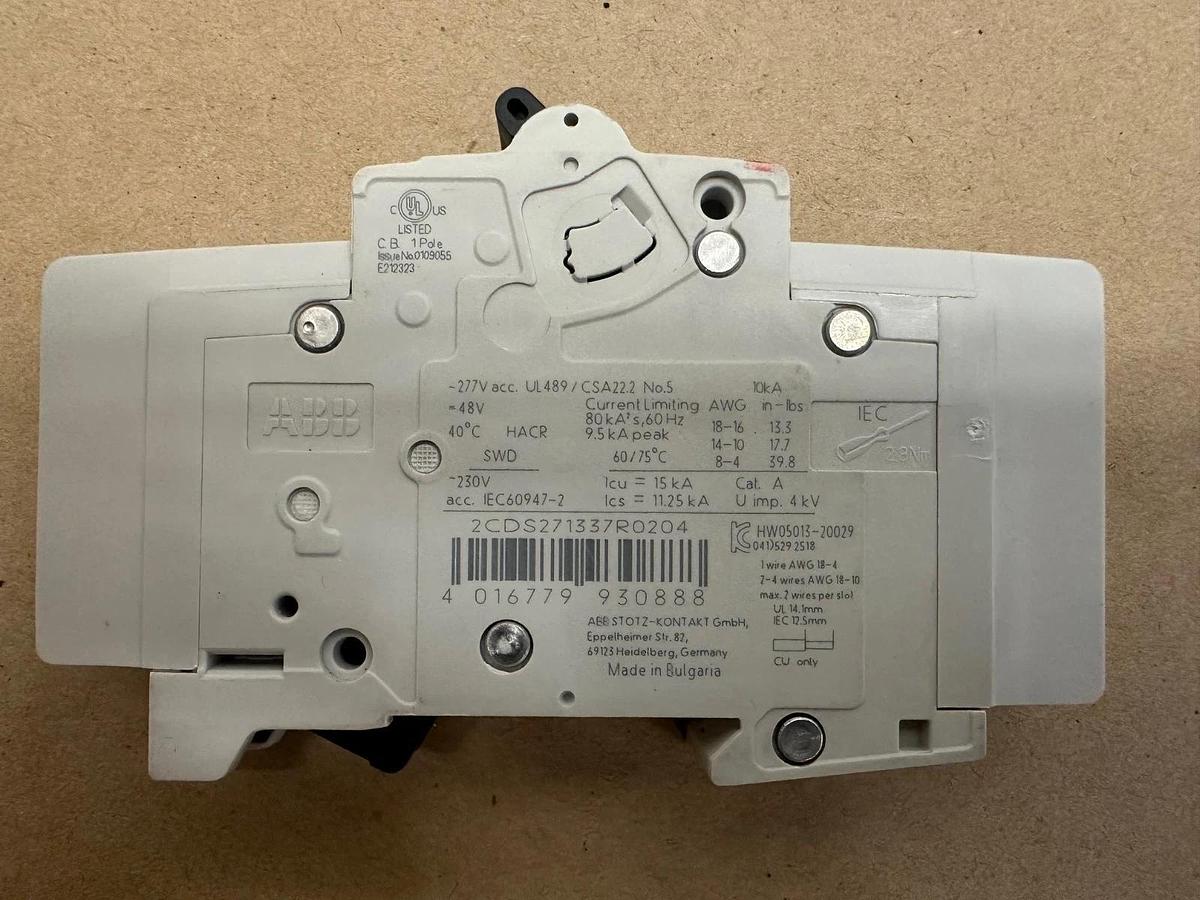 Used ABB SU 201M-C20 Circuit Breaker 20A *NEW*