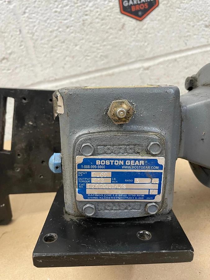 Used Dorner 42R5BFPP Gear Motor 1/4 HP, 60 Hz, w/ Boston Gear Gear Reducer F7105KB4J6