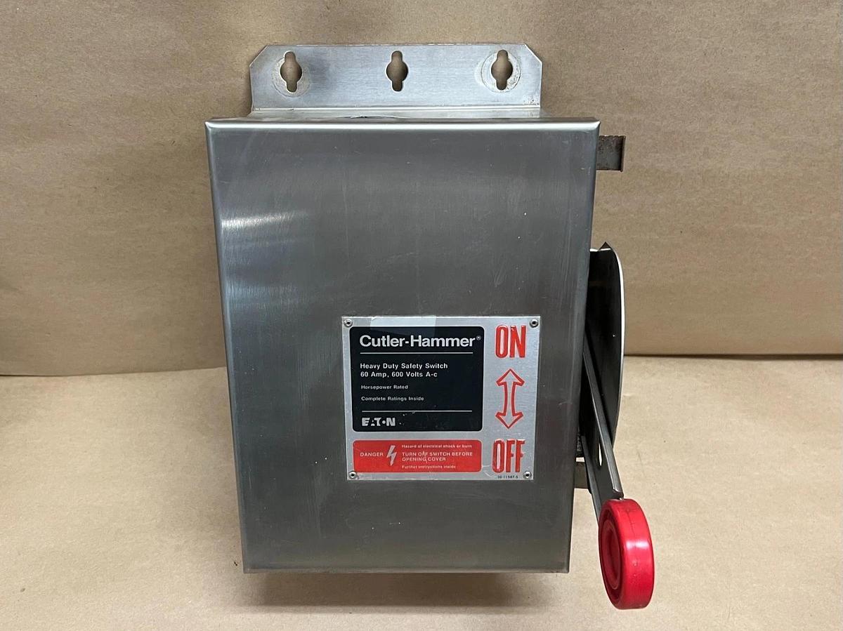 Used Cutler Hammer DH362UWK Heavy Duty Safety Switch, 3P, 60A, 600VAC