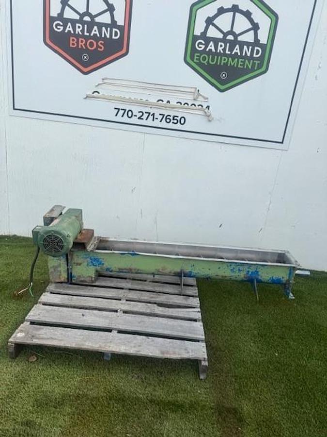Used Painted Stainless Steel Auger 60” L, 6” Flights, 7” Trough, 6" Stick *TESTED*