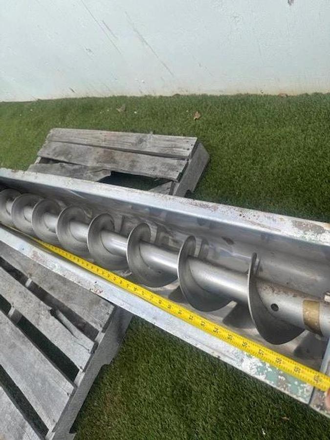 Used Painted Stainless Steel Auger 60” L, 6” Flights, 7” Trough, 6" Stick *TESTED*