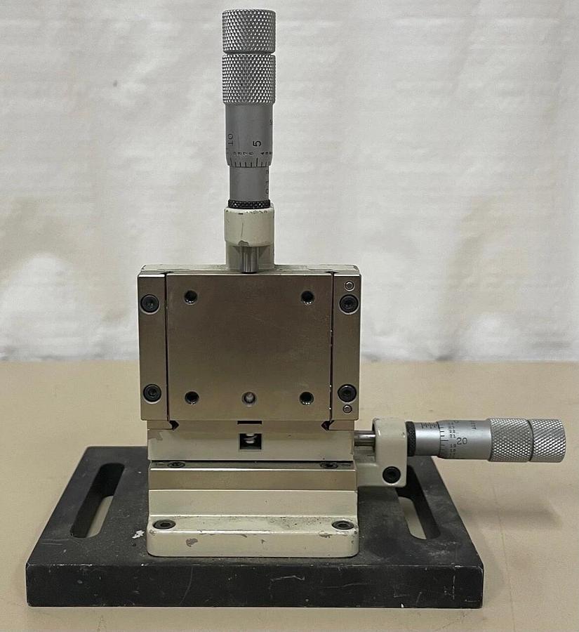 Used Line Tool Company 3-Axis Linear Stage XYZ Micropositioner w/ Starrett Micrometer