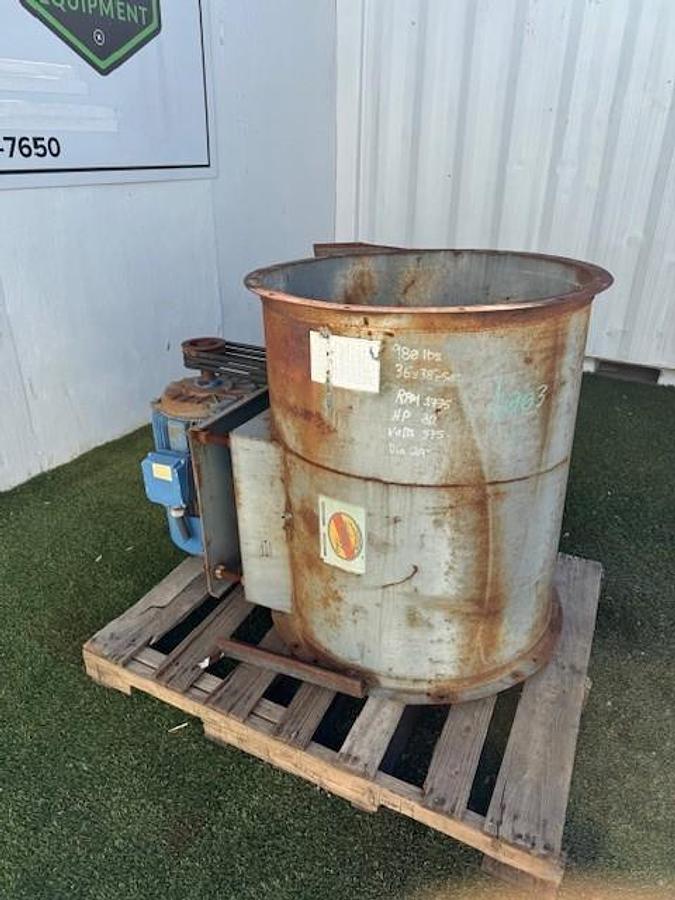 Used Hartzell Fan VA29-BD, 29” Inline Axial Fan, Elektrim 20Hp Motor @ 1775RPM, 575V