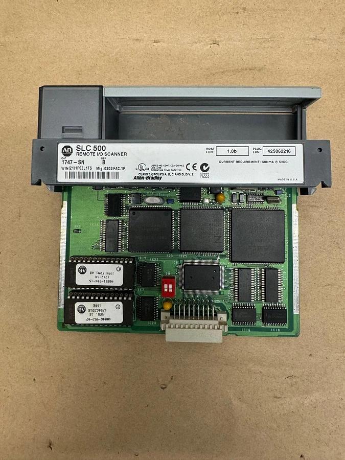 Used Allen Bradley 1747-SN Series B Remote I/O Scanner Module, SLC 500