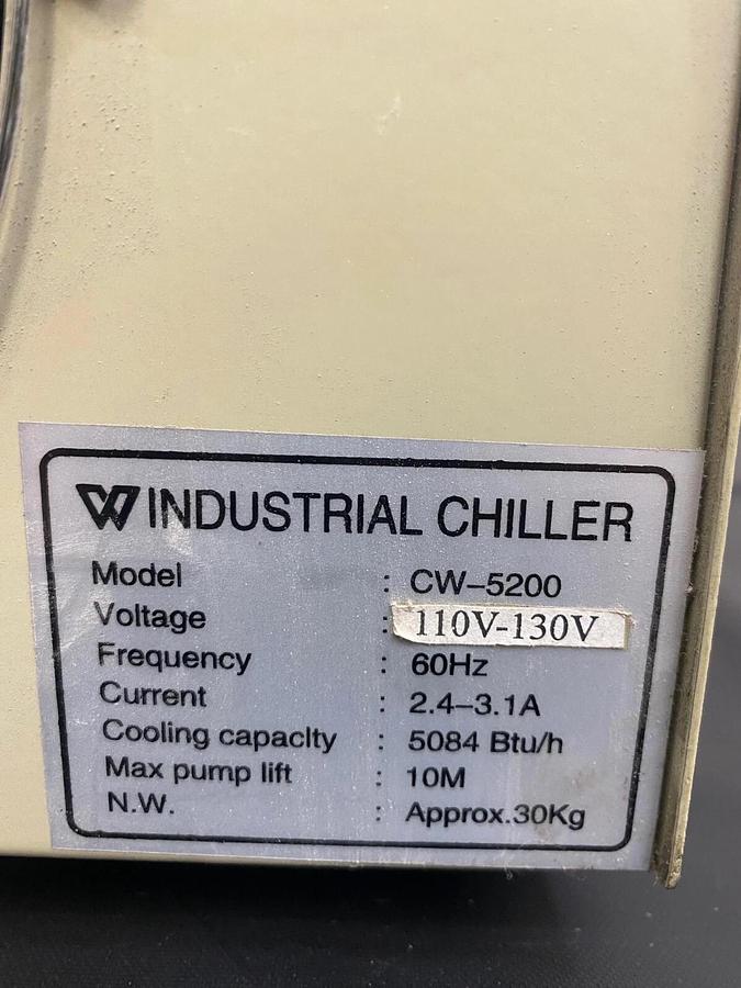 Used S & A CW-5200 Industrial Water Chiller