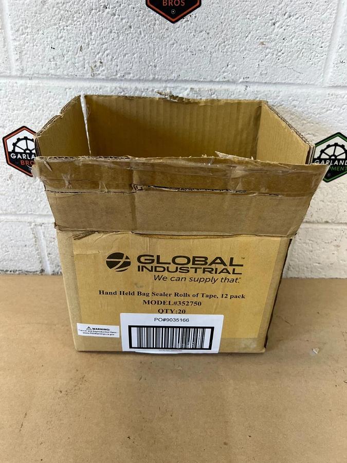 Used Global Industrial 352750 Sealed Rolls of Tape, 12 pieces in each pack, Lot of 20
