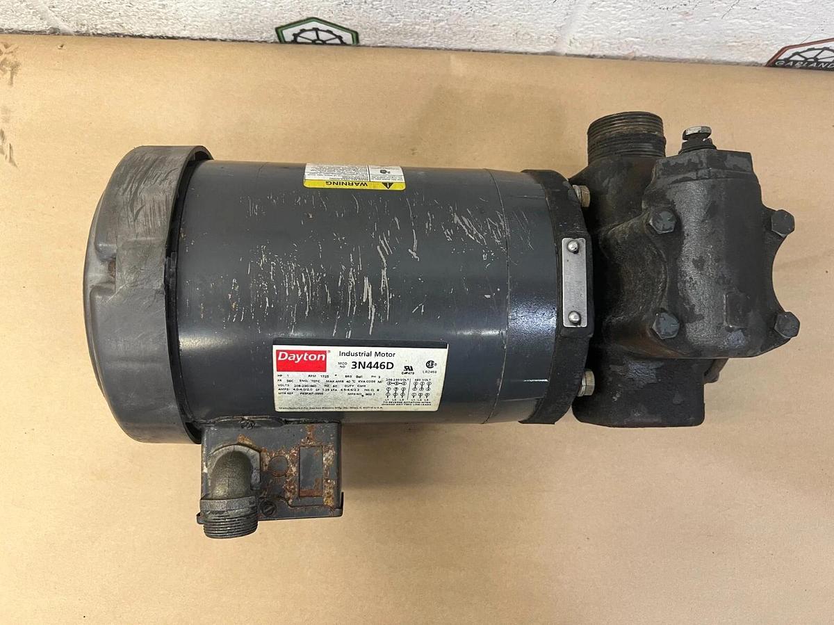 Used Dayton 3N446D 1Hp, 1725RPM, 3Ph, 60Hz Industrial Motor w/ Viking 1928298 Pump