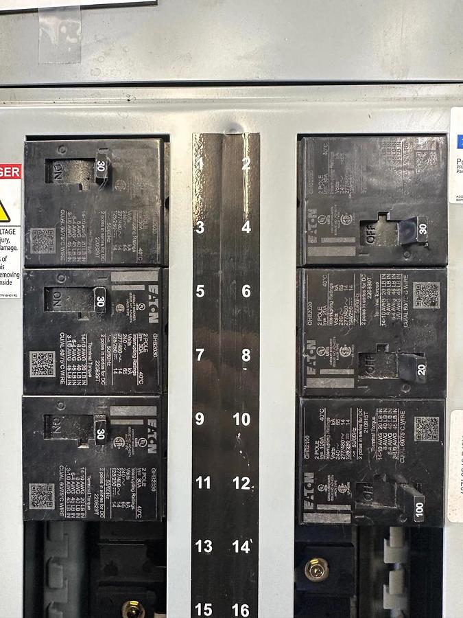 Used Eaton POW-R Line PRL2A Panel Board w/ Eaton PDG2 200A Main Breaker