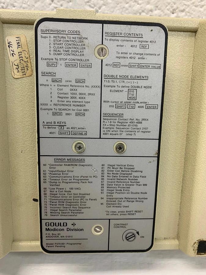 Used Gould P370-001 Micro84 Programmer